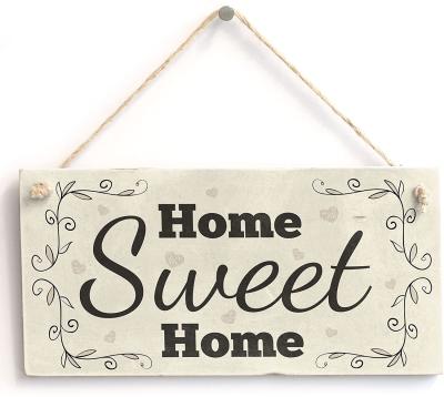 China Europe Home Sweet Home MDF Wooden Handmade Shabby Chic Wooden Sign Plaque for sale