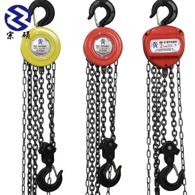 China Construction Site Pusher 3 Ton HSZ Type Chain Hoist Manual Lifting Chain Pulley Block for sale