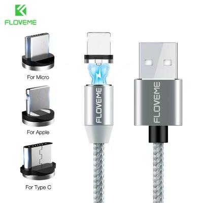 China Mobile Phone Suitable for Lightning / Micro USB / Type-C Magnetic Data Cable Three in One Phone Integrated Charging Cable for sale