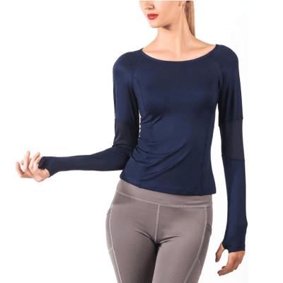 China Anti-Wrinkle Tops Long Sleeves Running Shirts Yoga Wear Moisture Wicking Shirts Womens for sale