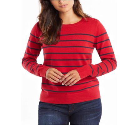 China Anti-pilling Striped Crewneck Sweater for sale