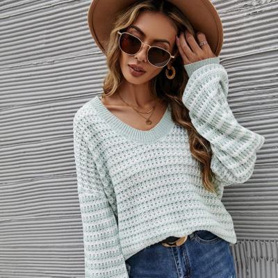 China High Quality Anti-wrinkle Stripe Jumper Knitted Sweater for sale