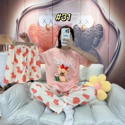 China Wholesale QUICK DRY Explosion Summer 3 Piece Pajamas Set Women Pajamas Set for sale