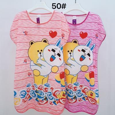 China QUICK DRY wholesale price is cheap printing short nightgown cartoon sleeve home dress for sale