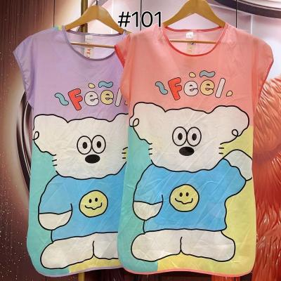 China Soft Cartoon Culture Nightgown Home Dressing Gown Summer New QUICK DRY Short Sleeve Pajamas for sale