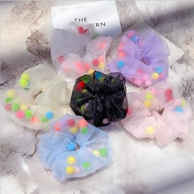 China Luxurious environmental friendly hair band bodice print polyester large intestine hairpin ponytail hair rope retro for sale