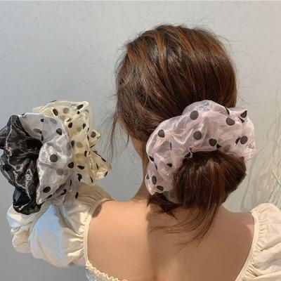 China Environmentally Friendly Trendy Oversized Hair Scrunchies Fashion Women Hair Ties Large Organza Hair Band for sale