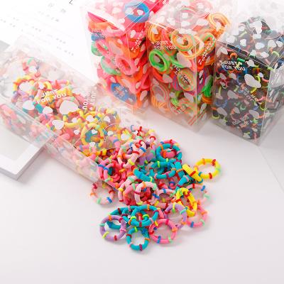 China 100PCS/Lot 3.0CM Cute Environmental Friendly Children Small Ponytail Holder Elastic Band Headband Girls Hair Accessories for sale