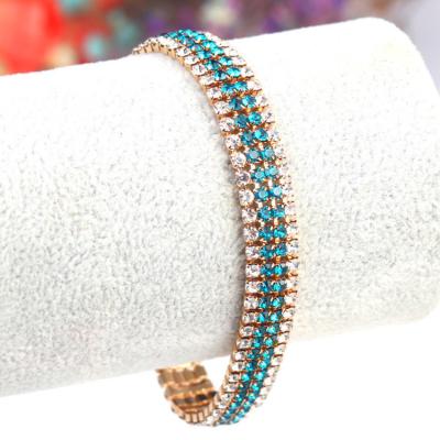 China Wholesale Simple Roman Full Diamond Crystal Bracelet Luxury Environmentally Friendly Women's Improvement Bracelet Gold for sale