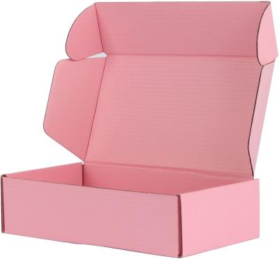 China Top Materials Fashion Recycled Corrugated Paper Box Foldbable Paper Container Packaging Box Pink Folding Underwear Corrugated Paper Box for sale