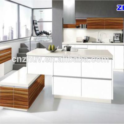 China New Modern Design Solid Color High Gloss UV Panel, MDF Sideboard with Island Set for sale