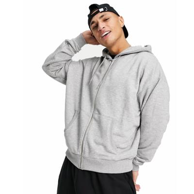 China Custom Logo Zipper Hoodie High Quality Oversized Men's Premium Plain Supima Cotton Hoodie Anti Shrink Hoodie for sale