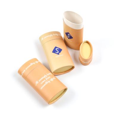 China 10g~100g Eco-friendly Round Cylinder Cardboard Biodegradable Lift Up Deodorant Containers Sunscreen Cosmetic Paper Packaging Tube for sale