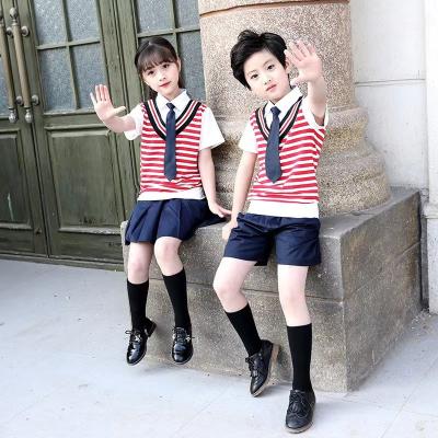 China Summer Breathable Fashion Children Girl Suit Set Breathable School Uniform for sale