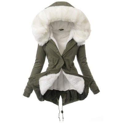 China Winter Viable Cotton Padded Clothes Thickened Long Hooded Medium Warm Outwear Coat Winter Coat Plus Size Women's Coats for sale