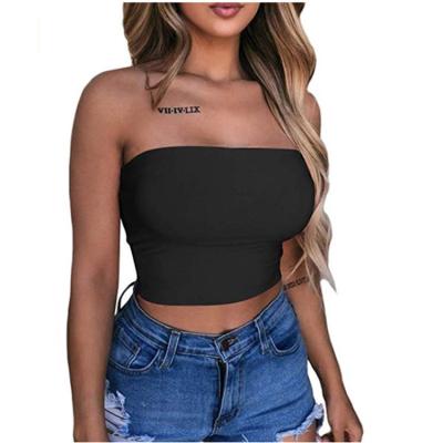 China Wholesale Price Solid Color Women Tops Breathable Sexy Strapless Women Bum Tube Top for sale