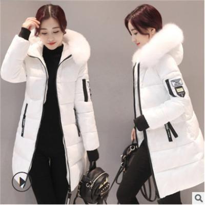 China Plus Size Low Price Long Medium Zipper Cotton Suit Slim Down Hood Fashion Coat Plus Size Coats Women's Coats for sale