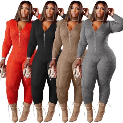 China Wholesales Breathable Knitted Wool Padded Shoulder Hoods Long Sleeve Overalls Women Overalls Plus Size Overalls for sale