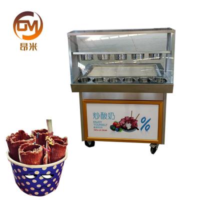 China Snack Factory 2022 New Design Countertop Thailand Frying Ice Cream Machine for sale