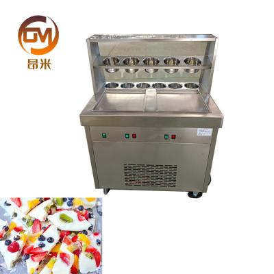 China Snack Factory Widely Using Double Pan Stainless Steel Frozen Thai Good Quality Yogurt Fried Ice Cream Roll Machine for sale