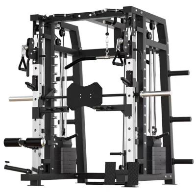 China Multifunctional Body Shaping Hot Selling Gym And Home Multi Functional Blacksmith Machine Equipment Fitness Trainer Use Squat Rack for sale