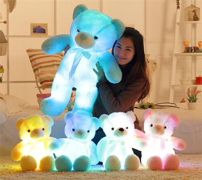 China Relieve Light Creative LED 30CM Colorful Glowing Teddy Bear Stuffed Animal Plush Toy Christmas Gift Hot Selling Effort for sale