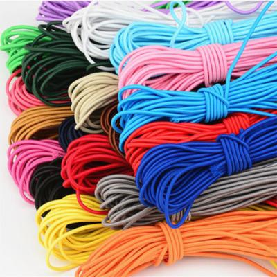 China Elastic 25mm Width With 4mm Thickness Twisted Black Cotton Rope Fabric Elastic Rubber Cord Meter Meter for sale