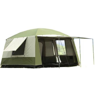 China Diagonal Brace Type 12 Person Large Family Outdoor Canvas Camping Tent For Sale for sale