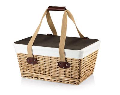 China Sustainable Picnic Basket Family Camping Outside Luxury Wicker Basket for sale