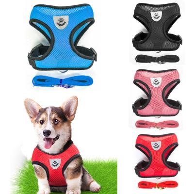 China Viable Pet Supplies Breathable Small Dog Pet Harness And Leash Set Puppy Vest Harness Collar For Puppy for sale