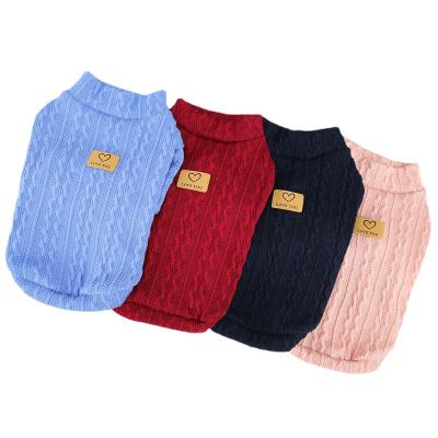 China New viable teddy small dog pet clothes fall and winter pet clothes fall and winter four-color sweater for sale