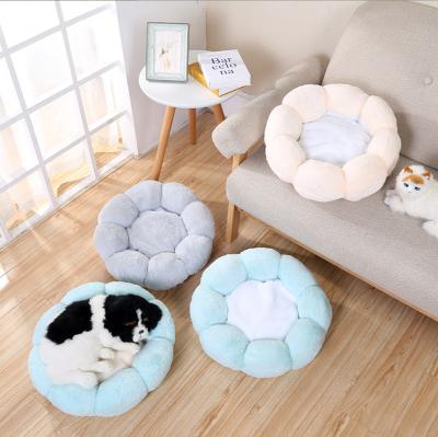 China New Pet Nest Flower Winter Viable Cat Plush Warm Nest Four Seasons Kennel Cat Nest General Wholesale for sale