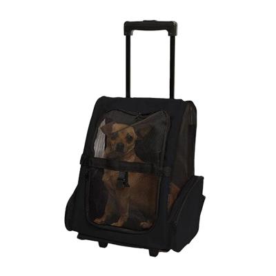 China Wholesale Breathable Travel Dog Trolley Carrier Bag With Wheels Trolley Bag Pet Backpack for sale