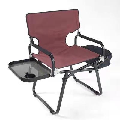 China Eco-freindly Customized Outdoor Relax Manager Chair Folding Portable Camping Chair With Side Table for sale