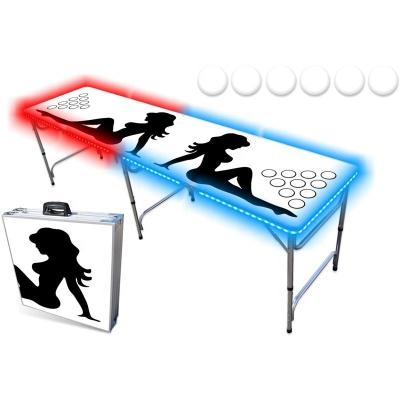 China Eco-freindly Foldable Stink Table Beer Pong Table Light Beer Pong Table Dimensions Beer Pong Table With Led No-Safe-Distance Game for sale