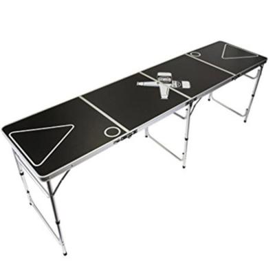 China Custom Aluminum Beer Table Multifunction Pong Game Table Lightweight Eco-freindly Fold Water Proof Beer Pong Table With Cup Holes for sale