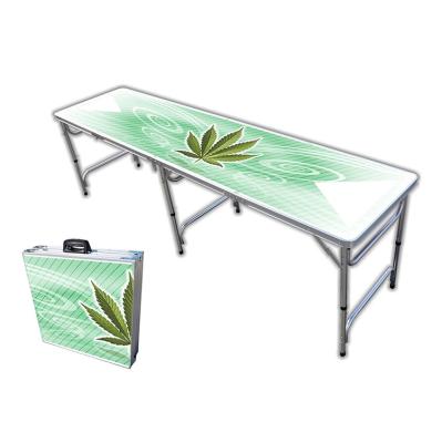 China Custom Aluminum Beer Table 8ft Water Proof Eco-freindly Fold Multifunction Pong Game Table Lightweight Desk Party Beer Pong Table With Mugs for sale