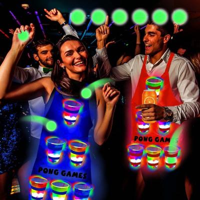 China Eco-freindly 2pcs/set Light Up Beer Pong Apron Flashing Color Pong Cups Beer Pong Apron Party Game for sale