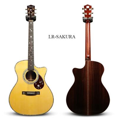 China 41 Inch Handmade Rosewood Engelmann Fir Gabriel Guitar Solid All Solid Wood Acoustic Guitars With Guitar Case For Sale for sale