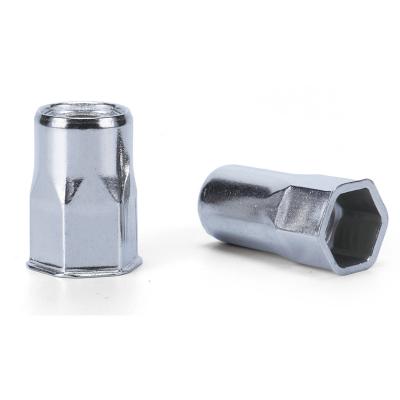 China Heavy Industry Stainless Steel Half-Hexagon Body Inch Gauge Flat Flange Head Rivet Nut for sale