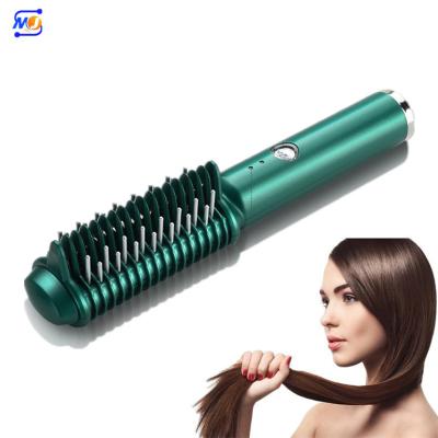 China Zkagile Waterproof Green Heating Color Straighten Brush Without Wires Peine De Pelo Recto Heated Styling Brush for sale