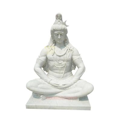 China Eco-friendly Natural Stone Hindu Indian Idol Carved Shiva Statues Marble Garden Marble Sets for sale