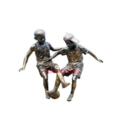 China Europe Bronze Sport Type Garden Ornament Metal Sculpture Figure Boy Statues for sale