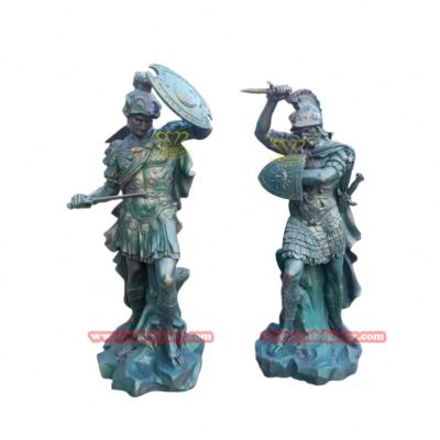 China Europe Arts Metal Figure Sculpture Bronze Chinese Soldiers Statues for sale