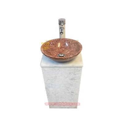 China Eco-friendly Marble Sink Bathroom Price Sale Garden Stone Countertop Wash Basin Bathroom Sinks for sale