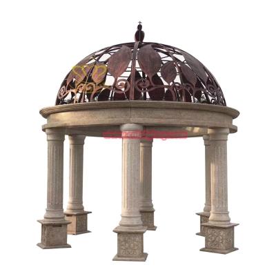 China Large Eco-Friendly Sculpture Natural Stone Garden Marble Outdoor Lady Figure Marble Gazebo for sale