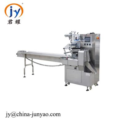 China Pillow Type Rolls Biscuit Packaging Machine Cookies Food Servo Control Sus304 Cake Flow Packing Machine for sale