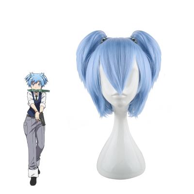 China Beautiful Cute Blue Anime Heat Resistant Shiota Nagisa Ponytail Wig Assassination Classroom Cosplay Wig for sale