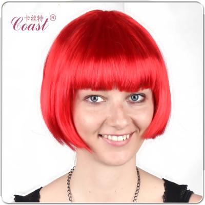 China Fire Proof Best Wholesale Synthetic Fiber With Bangs Short Curly Lead Wigs for sale