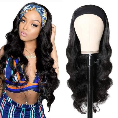 China Long Wavy Black Wig Heat Resistant Hairband Glueless Heat Resistant Synthetic Wigs For Black Women for sale